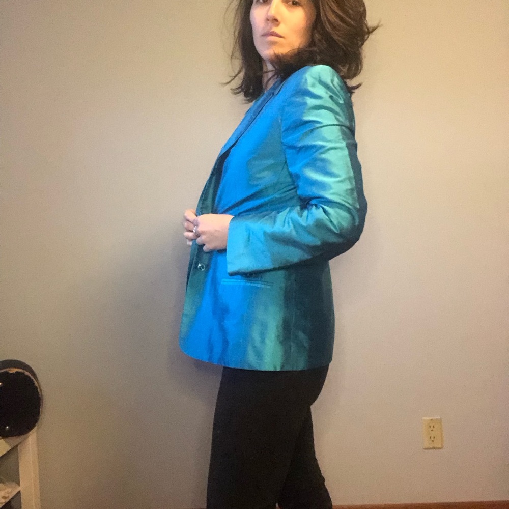 Metallic Blue Blazer